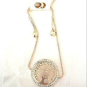 ROSE Gold Tree of Life Bracelet Adjustable NEW